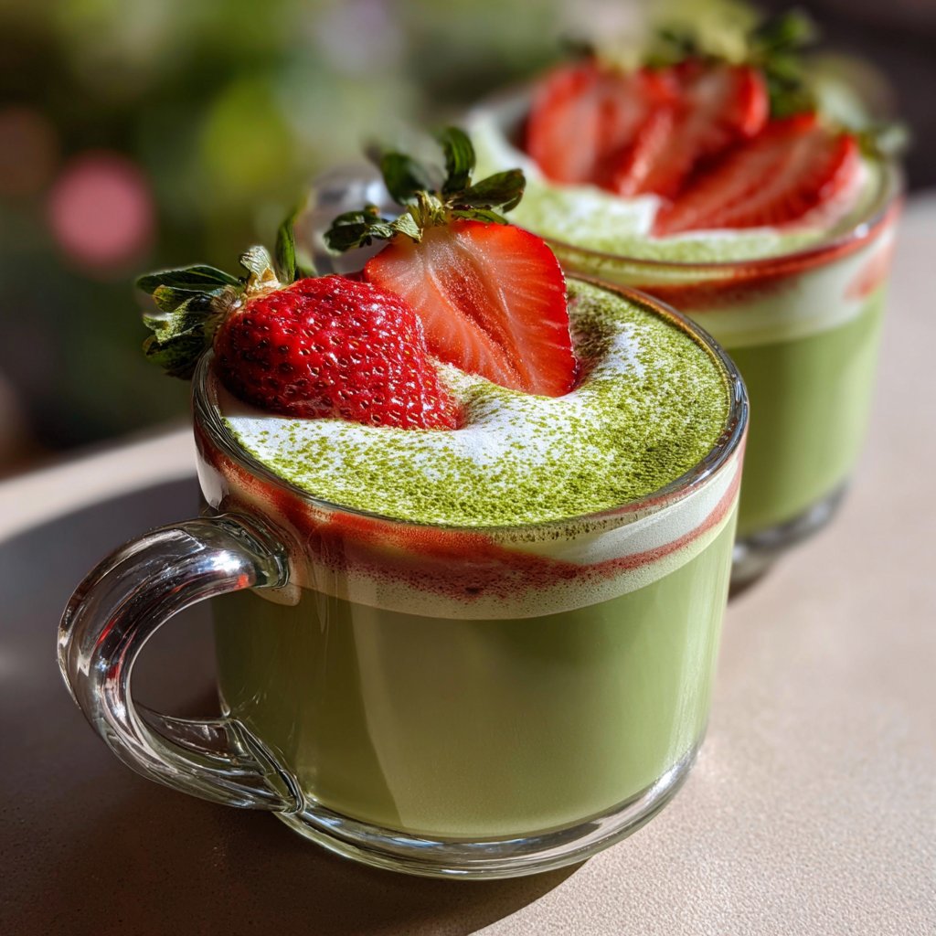 Strawberry Matcha Latte Iced Version