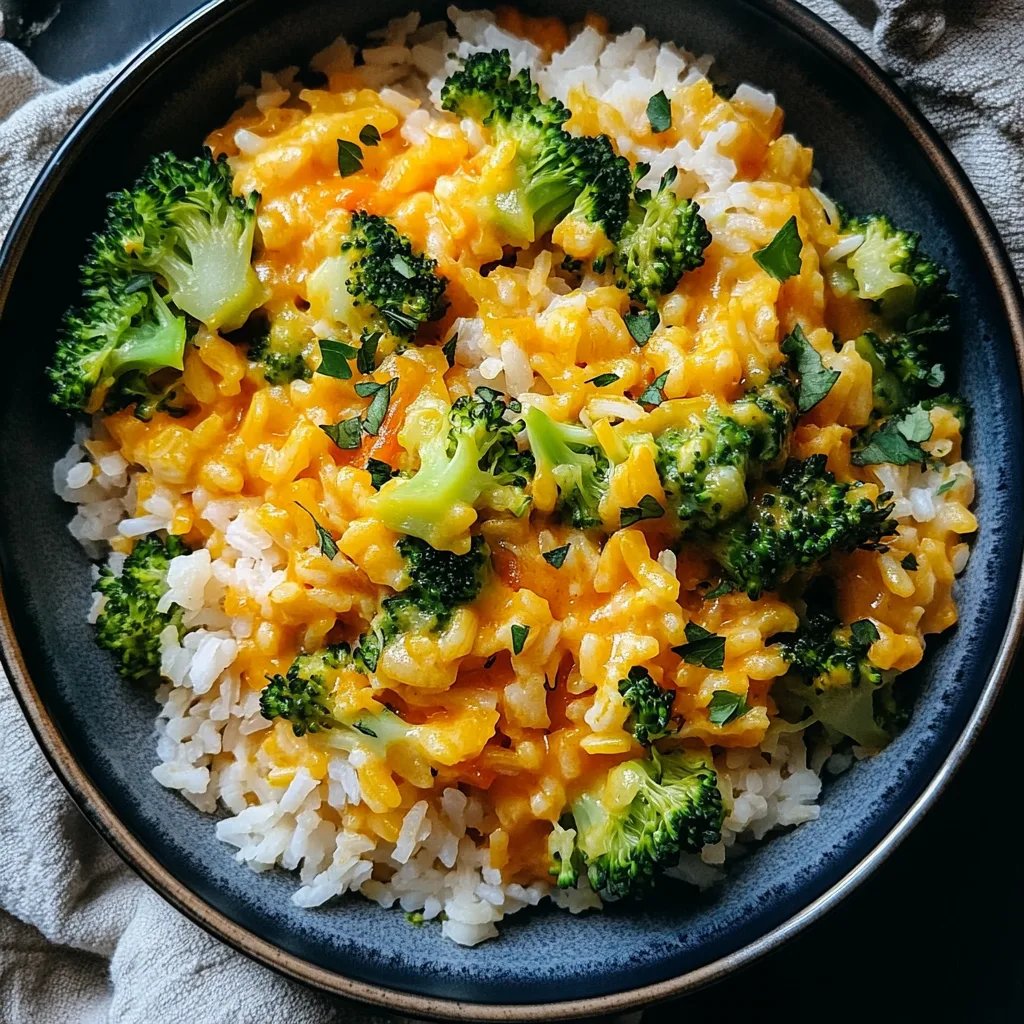 Creamy Broccoli Cheddar Rice (One Pan!)