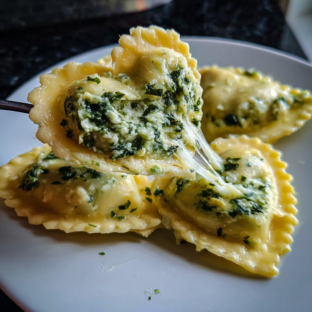 Heart-Shaped Spinach Ravioli