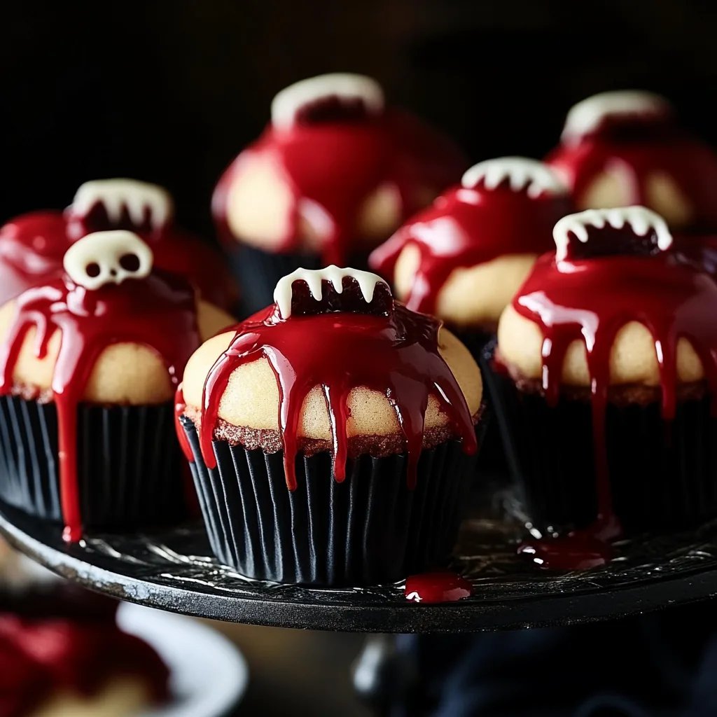 Halloween Vampire Bite Cupcakes