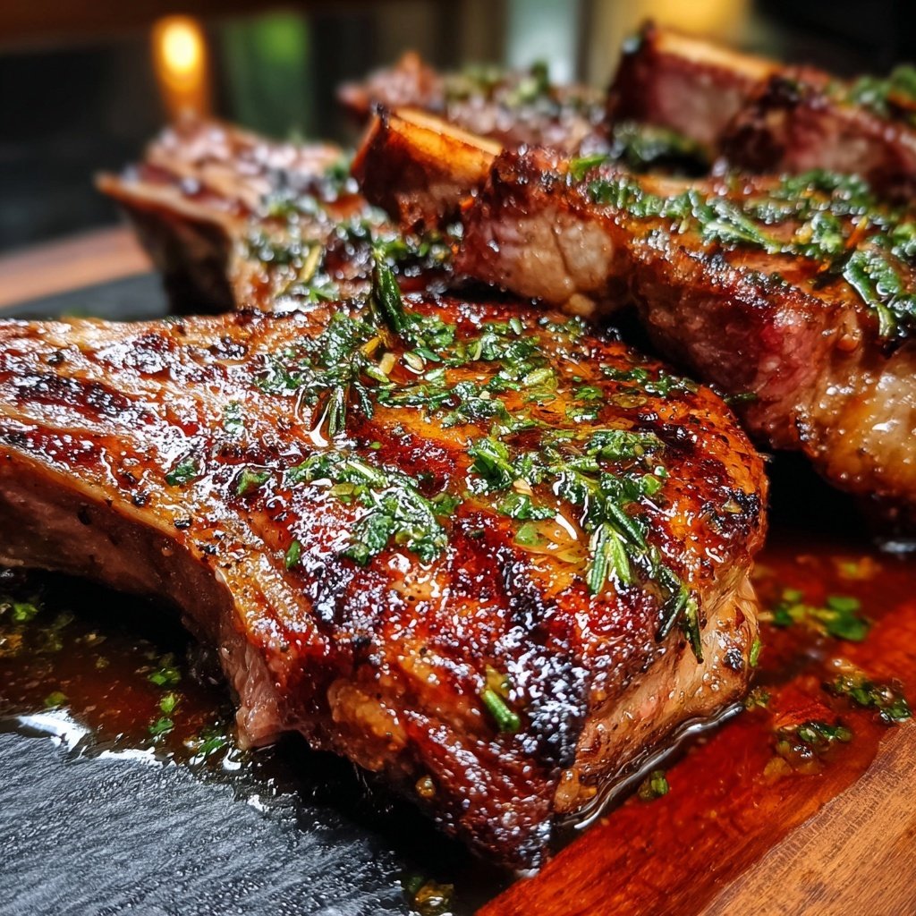 Lamb Chops with Rosemary Jus