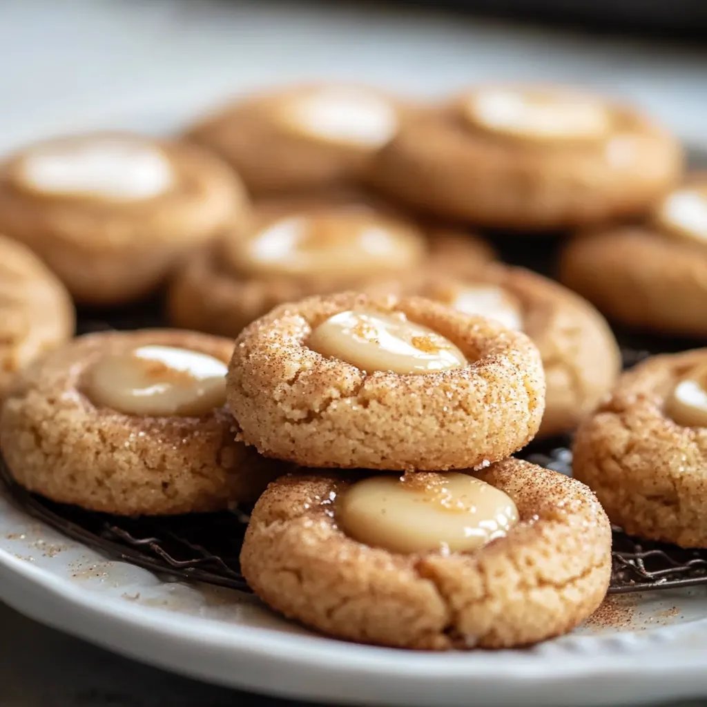 Eggnog Snickerdoodle Thumbprint Cookies