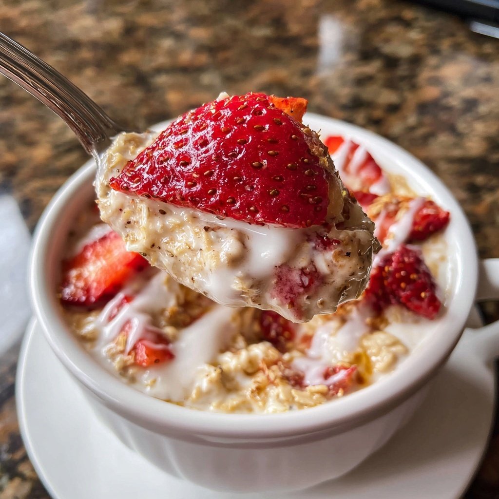 Overnight Oats With Strawberries And Cream
