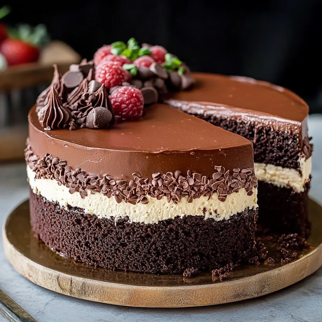 Decadent Tuxedo Cake – Triple Chocolate Mousse Cake Recipe