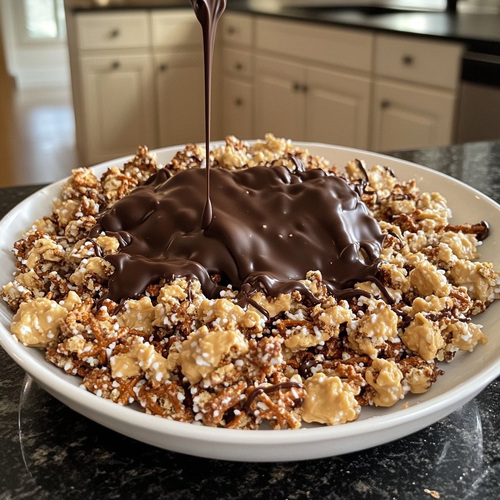 No-Bake Peanut Butter Pretzel Clusters