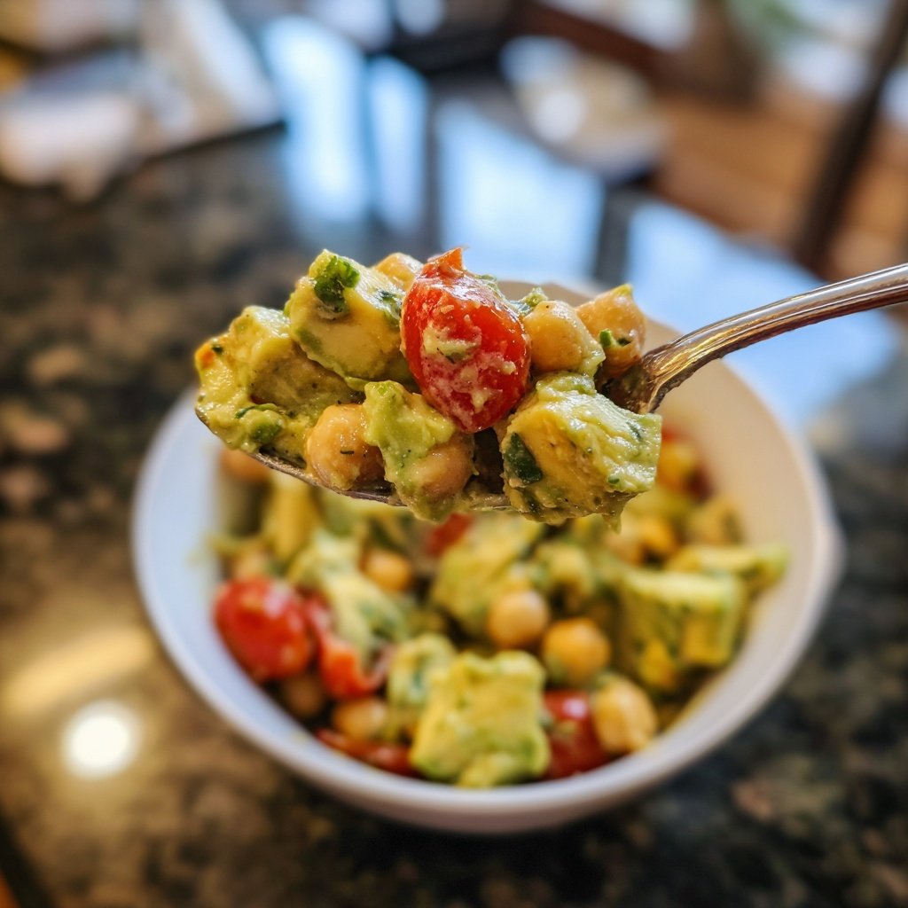 Healthy & Light Avocado Chickpea Salad